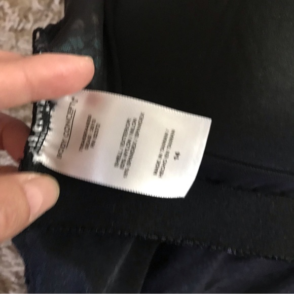 Body Concept Black Blue 1-pc Bathing Suit Swimsuit Plus Size 14 L Large Modest - Picture 16 of 16